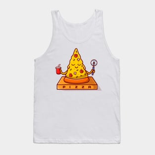 Cute Pizza Yoga Meditation Cartoon Tank Top